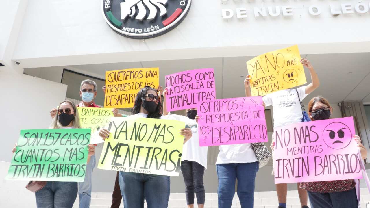 Los familiares protestaron en la Fiscalía