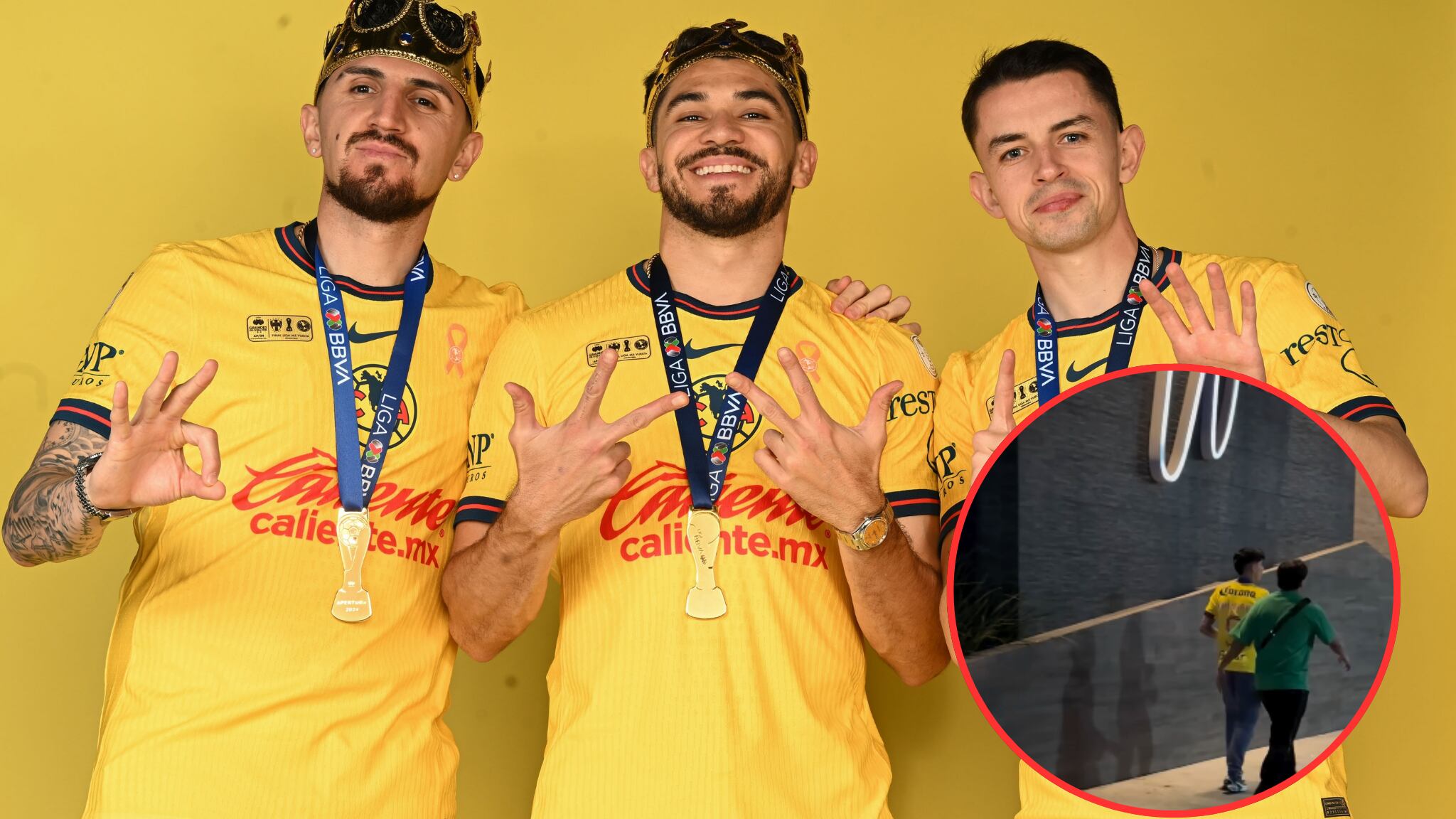 Jugadores festejan el tricampeonato