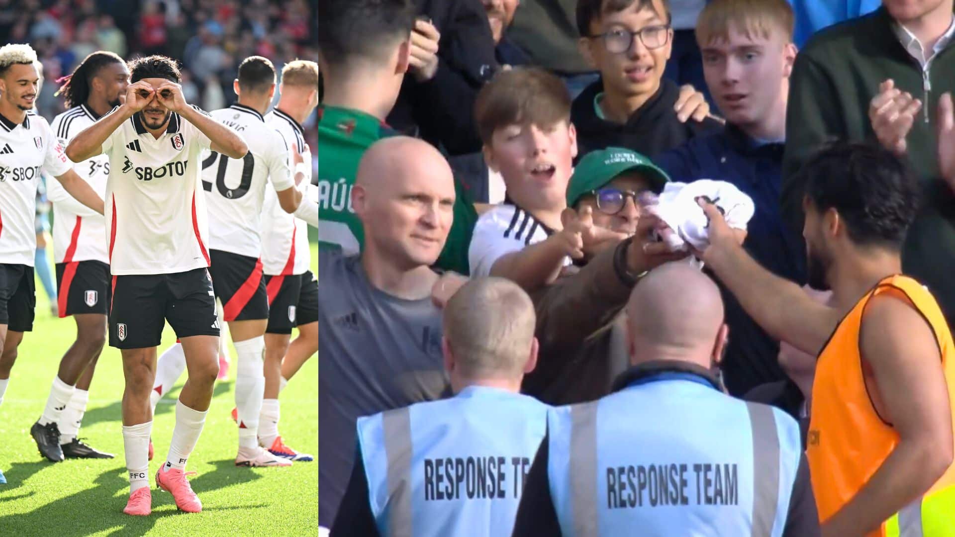 Raúl Jiménez regala su playera a aficionado mexicano. Imagen: Getty Images / @FulhamFC.