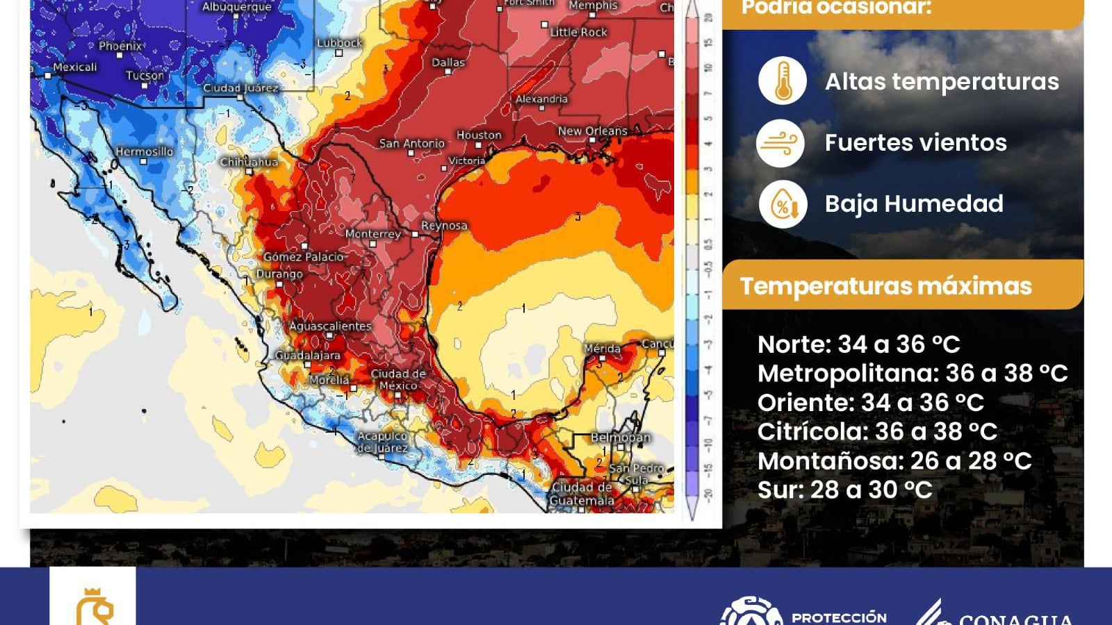 Protección Civil emitió una serie de recomendaciones para los próximos días.