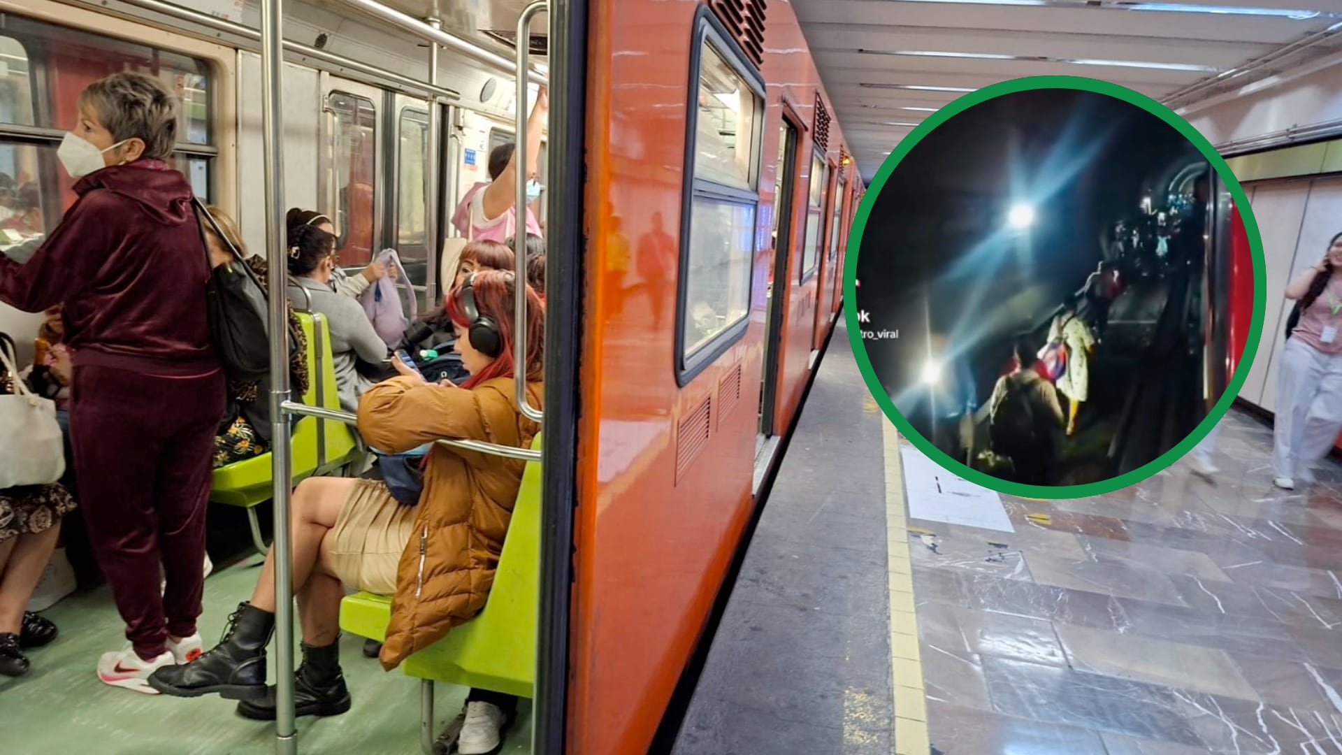 Videos en redes muestran a pasajeros caminando sobre las vías tras quedar varados en un tramo de la Línea 3