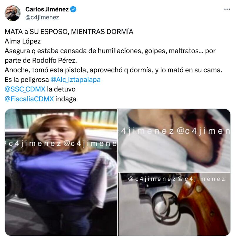 La mujer le quitó la vida a su esposo mientras dormía, harta de la violencia que sufría. (Especial)