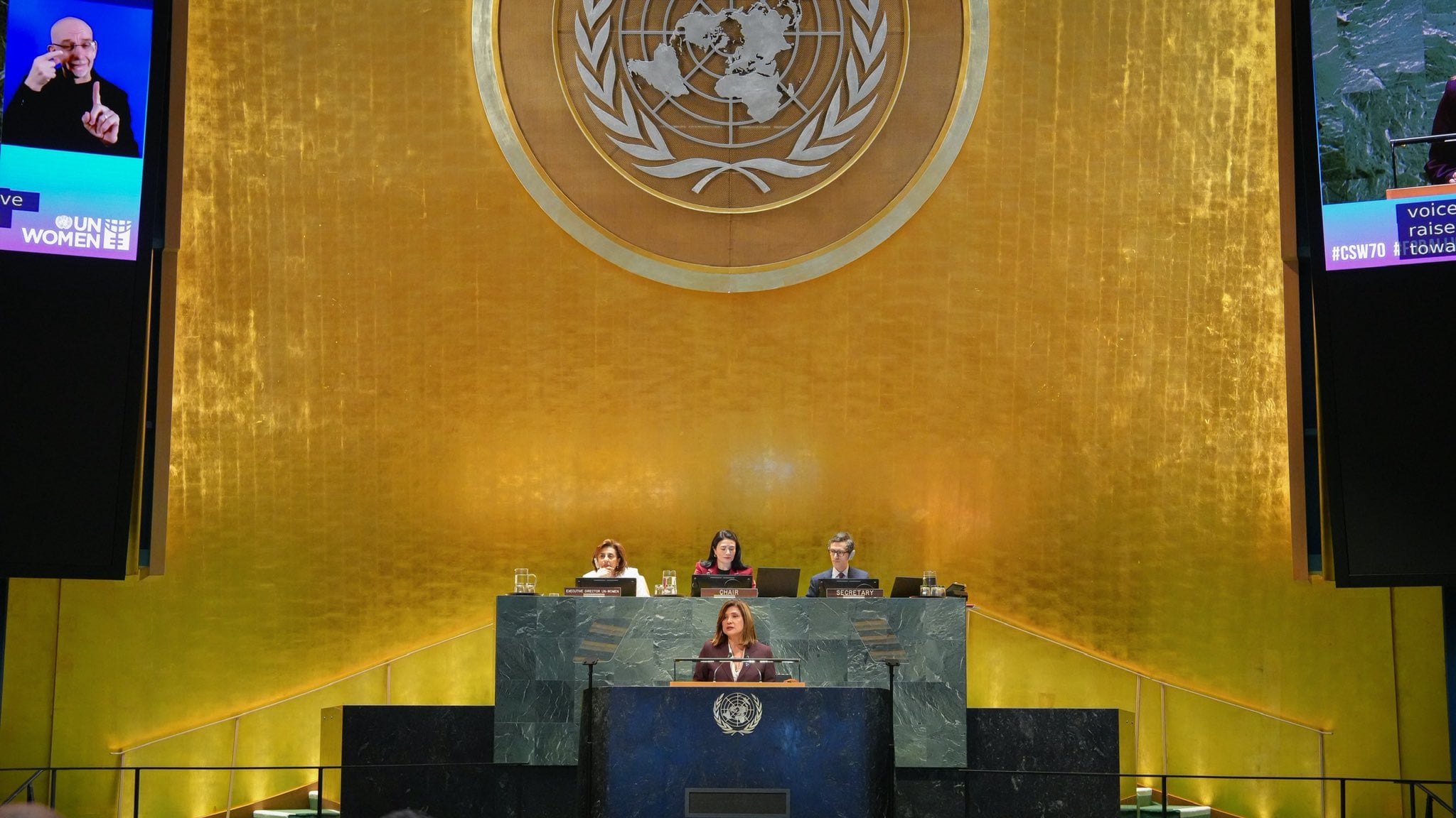 La vicepresidenta Karin Herrera representó al país ante la Organización de las Naciones Unidas (ONU) en Nueva York durante el 70° período de sesiones de la Comisión de la Condición Jurídica y Social de la Mujer