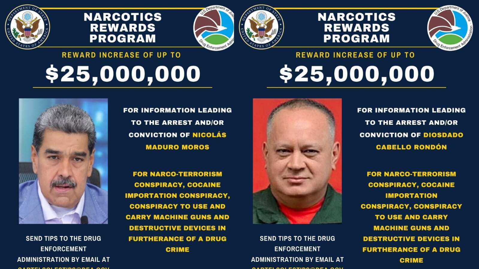 Nicolás Maduro recompensa