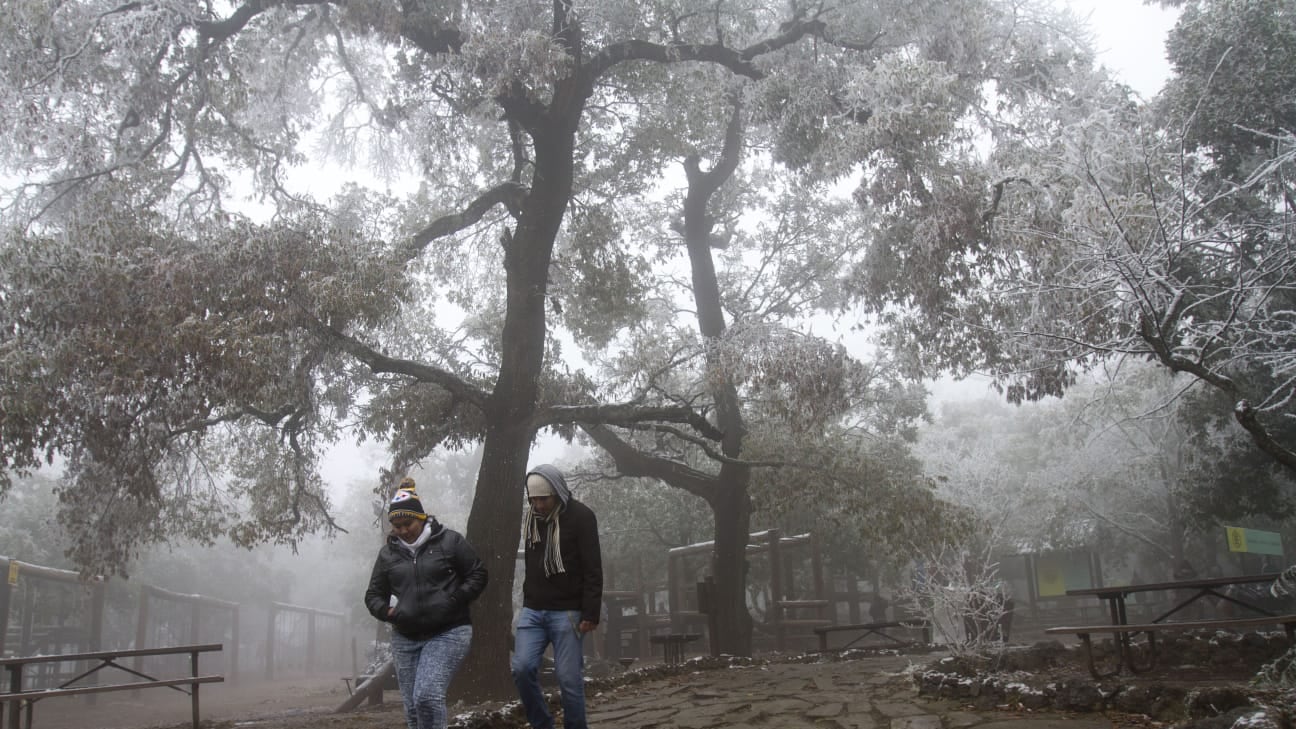 En varias zonas del Estado hubo caída de aguanieve.