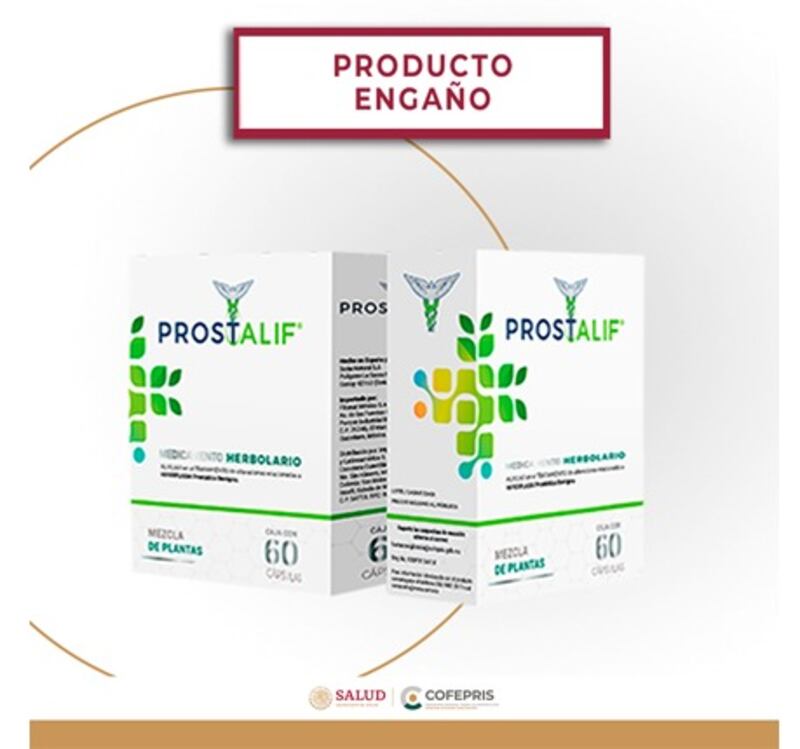 Cofepris alerta por el consumo del producto llamado Prostalif