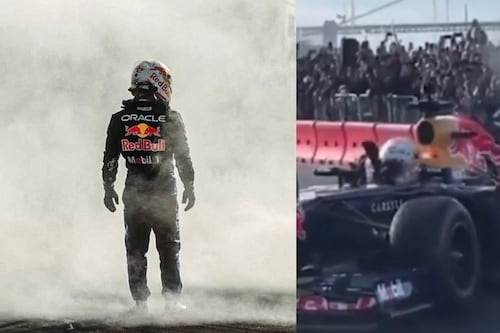 El Red Bull de Yuki Tsunoda se incendia en plena exhibición: Video