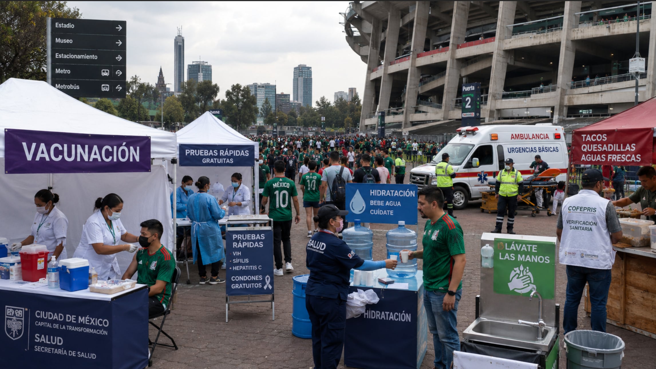 Operativo sanitario en la CDMX durante el futbol