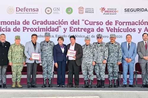 Delfina Gómez Álvarez refuerza la seguridad en el Estado de México con nuevos policías, patrullas y armamento