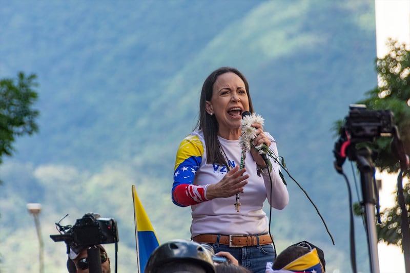 La líder opositora venezolana María Corina Machado