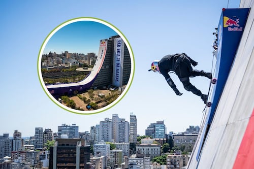 Video: Una locura, atleta desciende en patineta 22 pisos a más de 100 kilómetros por hora
