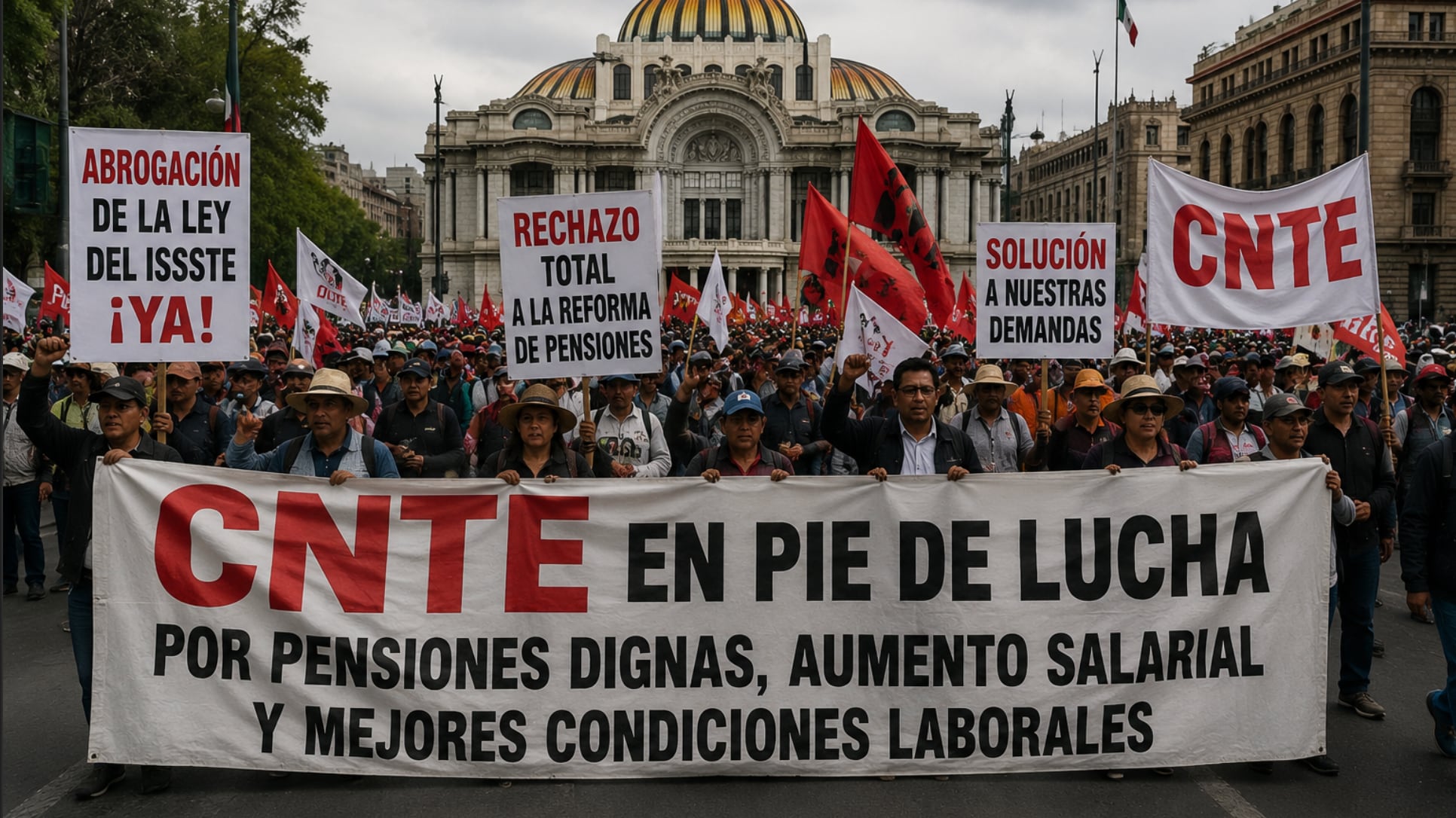 CNTE mantiene movilizaciones en la CDMX
