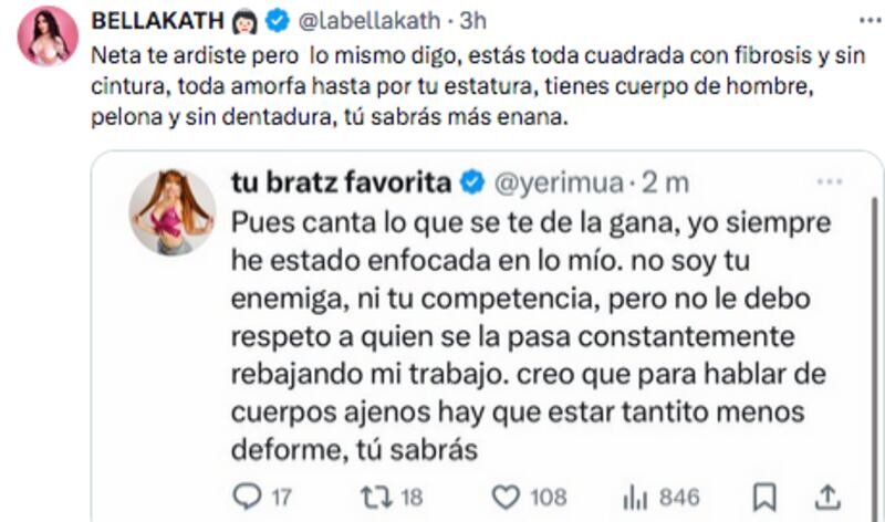 Las influencers se dijeron de todo en Twitter