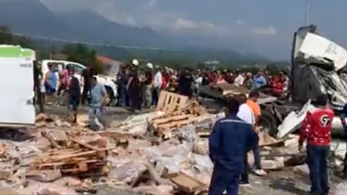 Rapiña tras volcadura de tráiler de pollos en Alende.