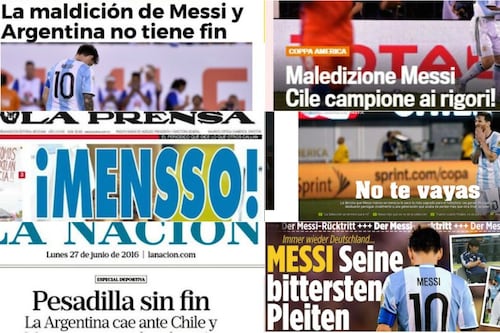 Retiro de Messi de su selección causa impacto en la prensa internacional
