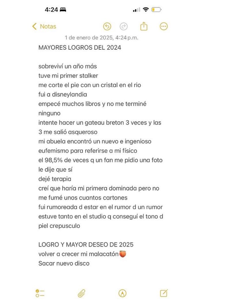 La española tuvo un cierre de año entre amigos, fiesta y reflexiones