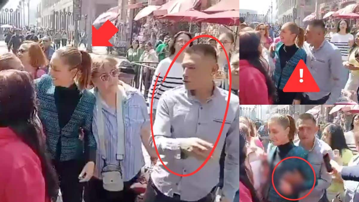 Manosean y acosan a Sheinbaum en el Zócalo: Así reaccionó la presidenta de México