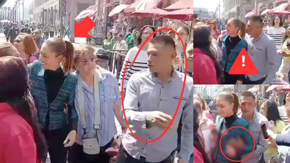 Manosean y acosan a Sheinbaum en el Zócalo: Así reaccionó la presidenta de México