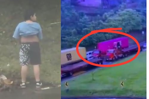 Video: Tráiler aplasta a una familia; su hijo bajó al baño y sobrevivió