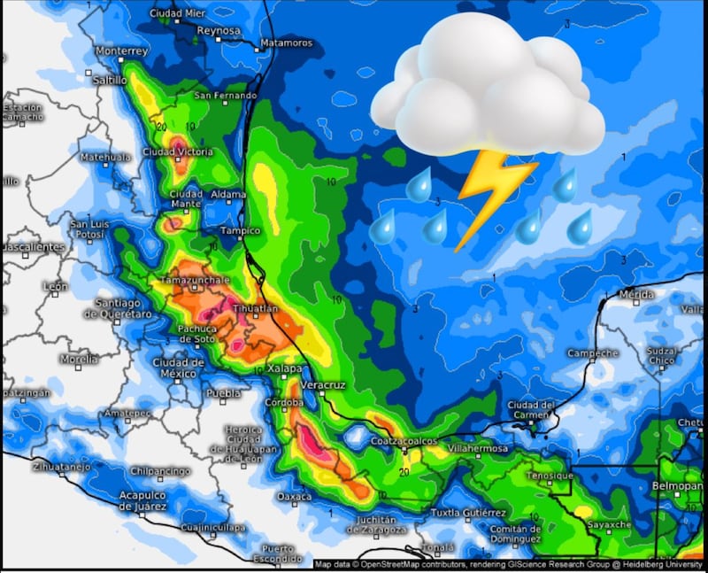 Presentarán lluvias por el frente frío 21