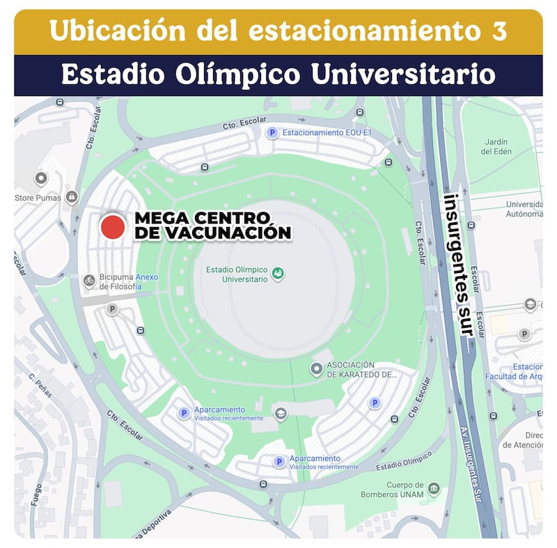 Ubicación Mega centro de Vacunación