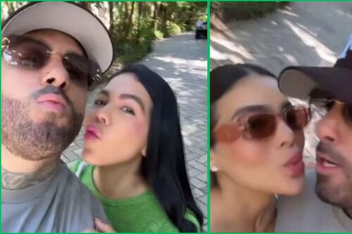¿Beso de tres? Nicky Jam causa polémica por beso con su suegra y esposa