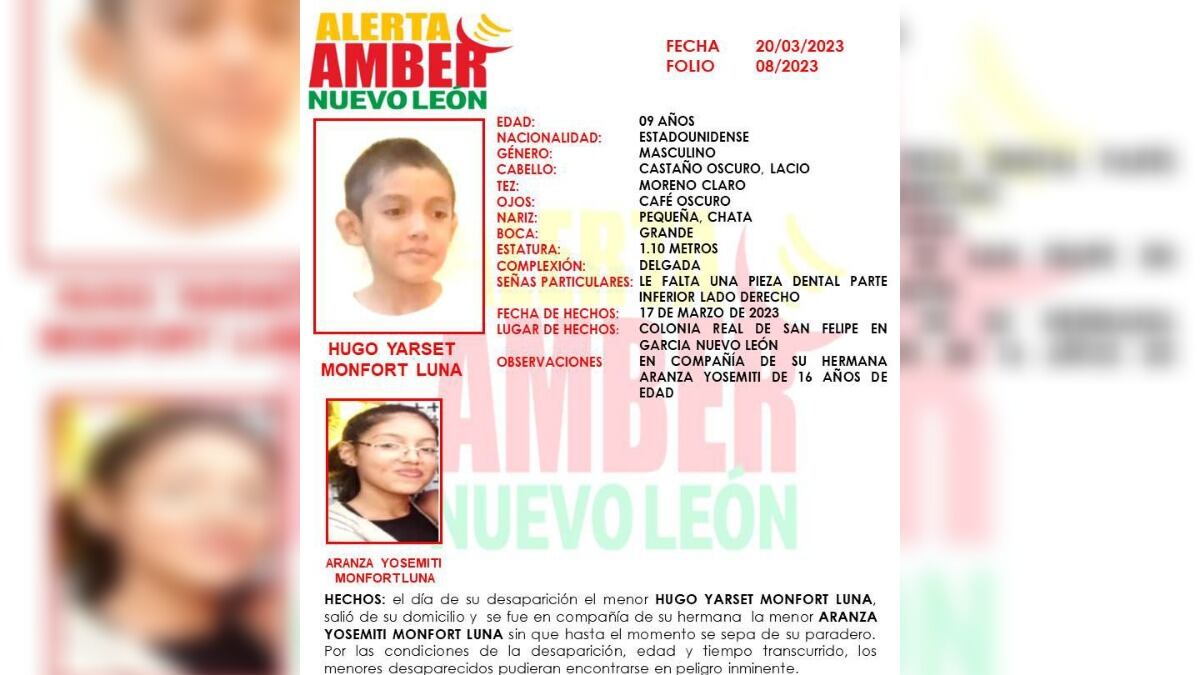 Los chicos fueron vistos por última vez el 17 de marzo en García.