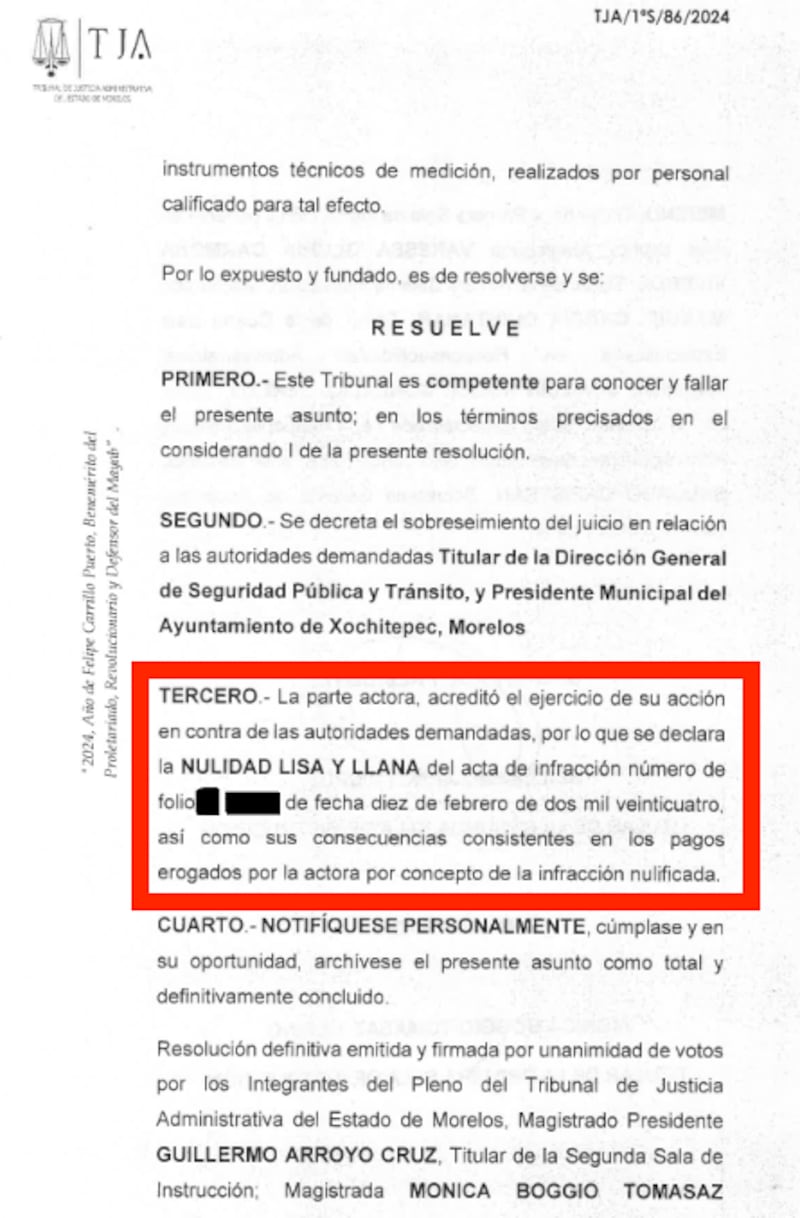 El Tribunal de Justicia Administrativa declaró nulas multas por alcoholímetro en Xochitepec, pero el esquema de corrupción sigue operando.