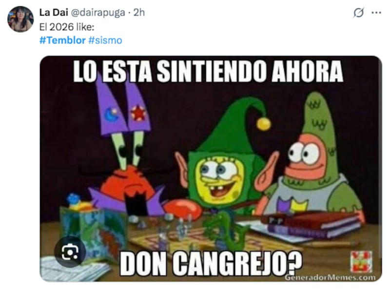 Memes sobre el sismo del 2 de enero de 2026