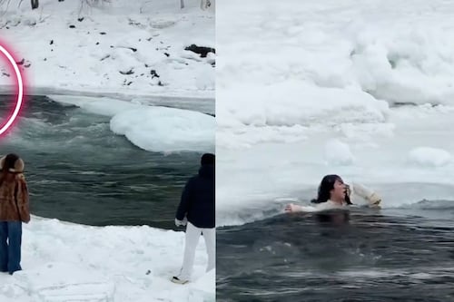 Madre e hija son arrastradas en río congelado tras sufrir accidente durante viaje de vacaciones