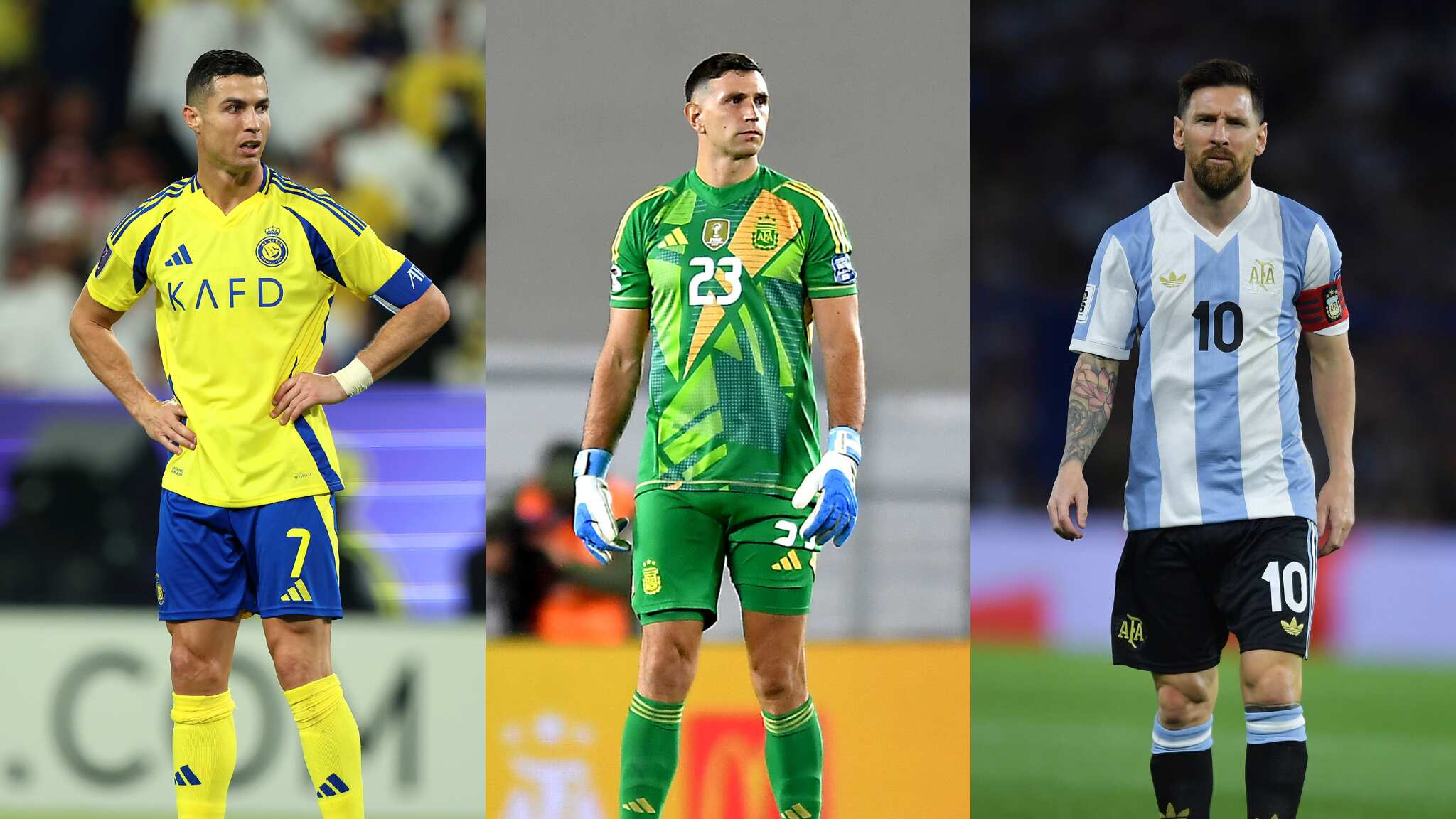 Messi, Dibu y Cristiano nominados entre los 26 mejores