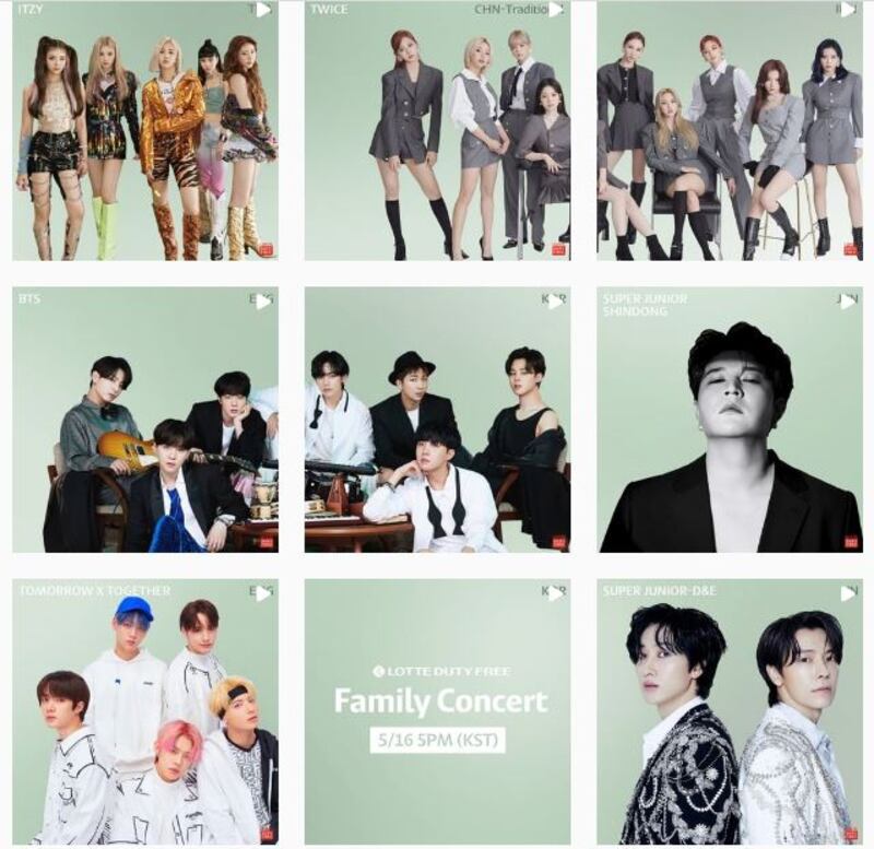 Registro concierto de BTS, Twice y TXT en TikTok