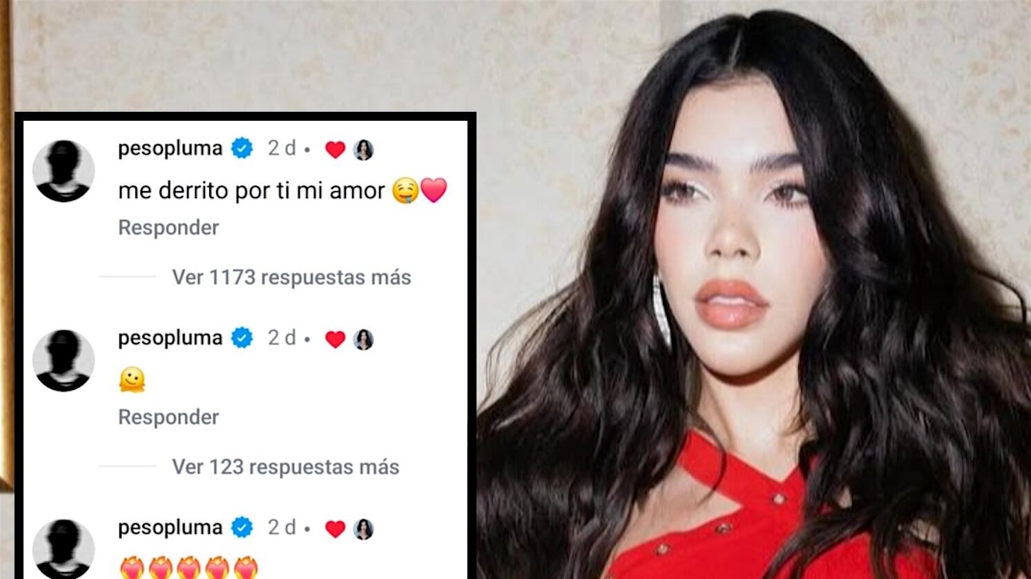 Así reacciono Peso Pluma a fotos de Kenia Os