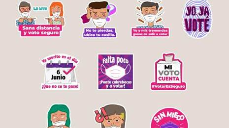 Stickers sobre elecciones.