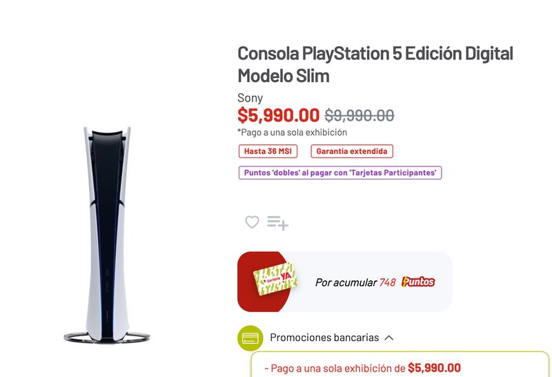 Playstation 5 está en remate en Soriana