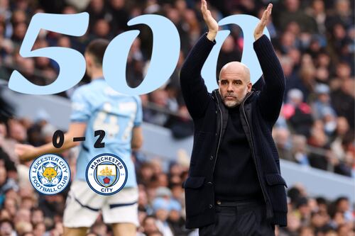 ¡Victoria especial! Manchester City vence al Leicester en el partido 500 de Pep Guardiola como entrenador
