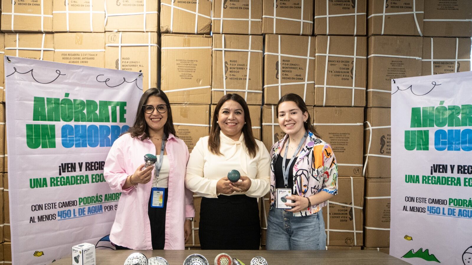 Mayela Salazar, directora de Ecología; Brenda Sánchez, titular de la Seduso y Fabiana Aquino, jefa de Edificios Sostenibles y Servicios Públicos.