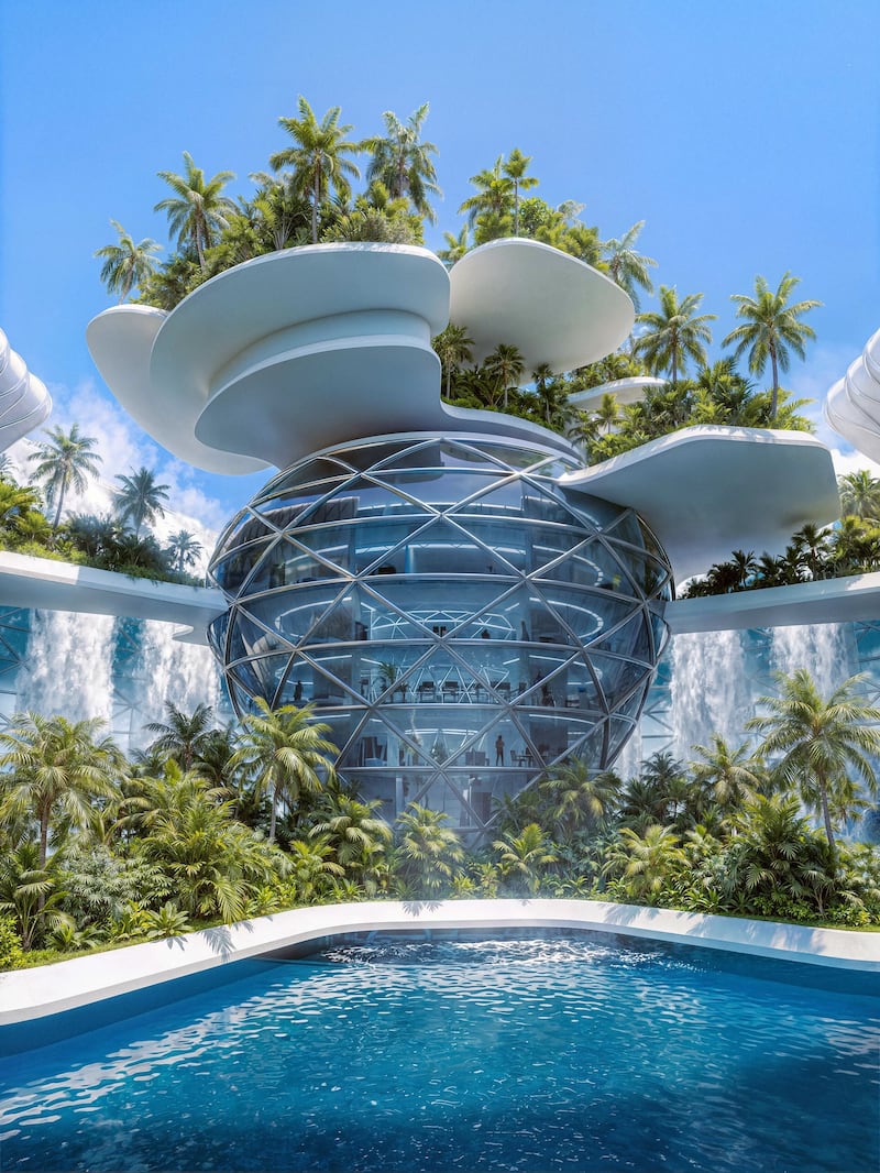 La Baobab Waterfall, un proyecto conceptual para Madagascar, busca generar energía, impulsar el desarrollo social y promover la sostenibilidad. Foto: Ahmad Eghtesad.