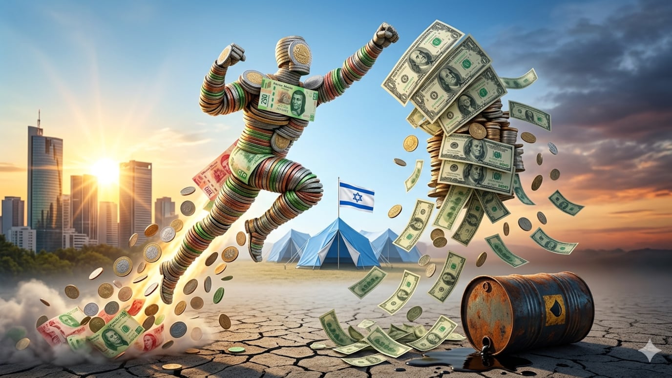 El peso ganó 0.80%, su mejor avance en un mes, impulsado por caída de energéticos y mayor apetito por riesgo.