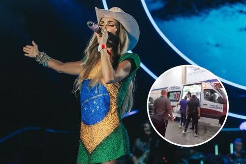 Anahí abandona concierto en ambulancia tras complicaciones de salud