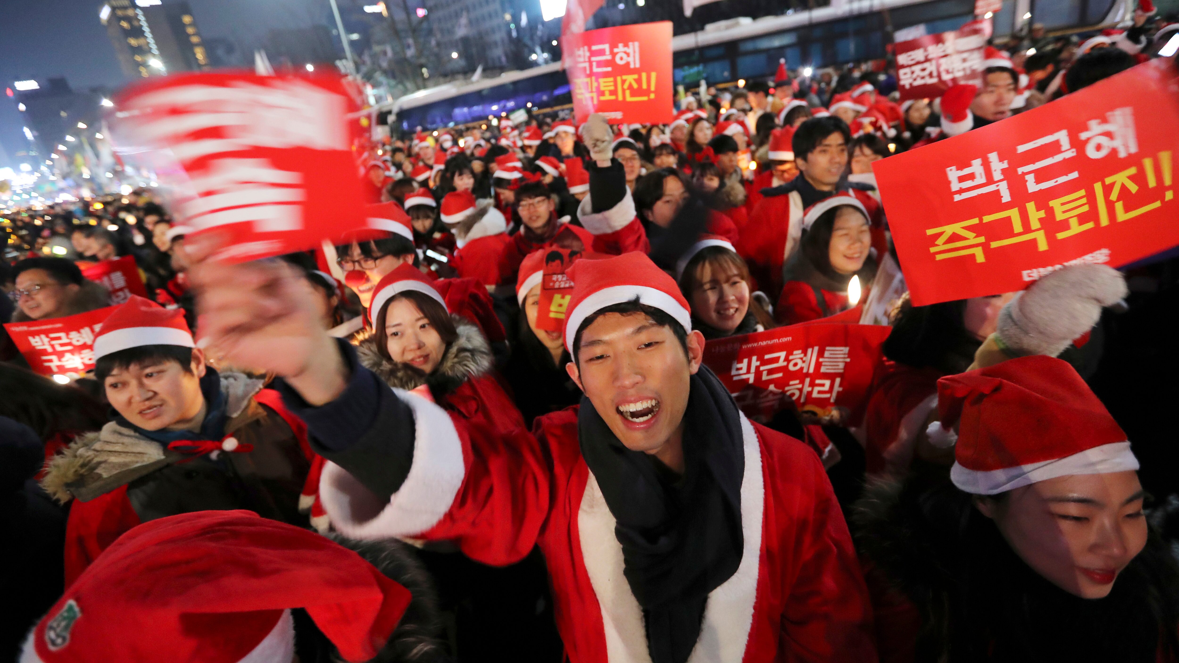 Protestas en Seúl contra la presidenta.