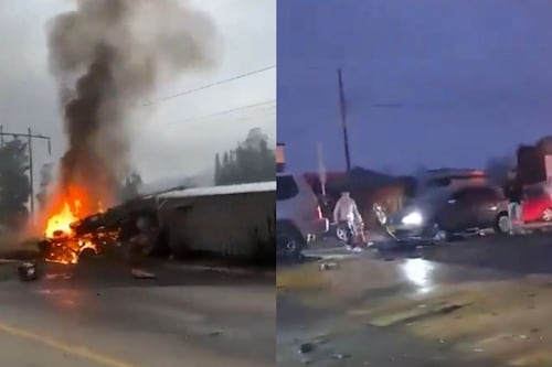 Camión sin frenos provoca accidente masivo; hay 2 muertos y más de 10 heridos tras choque múltiple