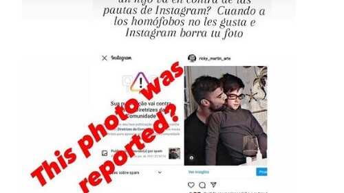 Instagram censuró una de las fotos de Ricky Martin dándole un beso a uno de sus hijos