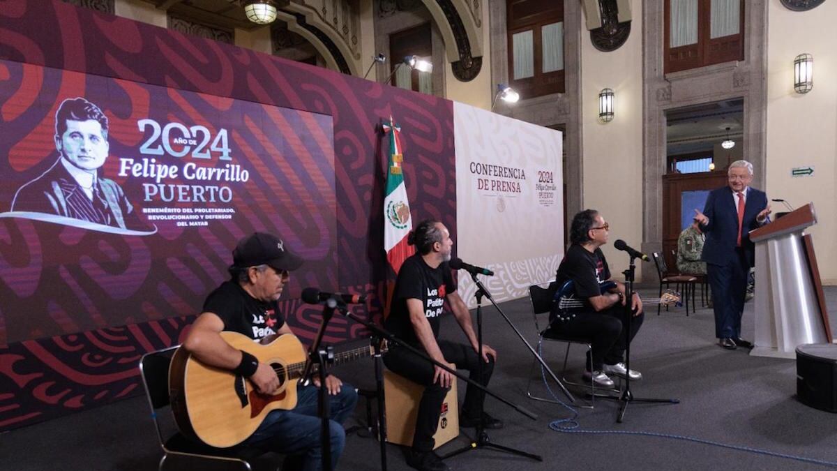 Ofrecieron un concierto en la conferencia mañanera del 30 de abril. (Presidencia)