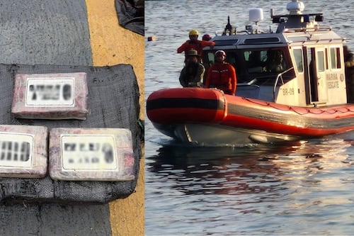 Semar asegura presunta cocaína flotando frente a costas de Oaxaca; iban 13 paquetes en el mar