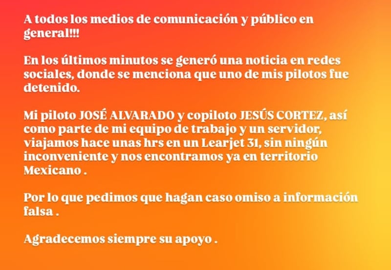 Comunicado Julión Álvarez.