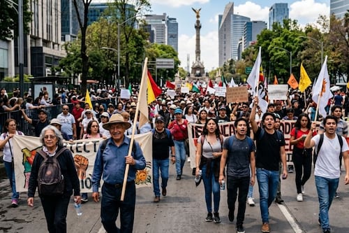 Marchas hoy en CDMX: jubilados, colectivos y estudiantes toman las calles este 17 de abril