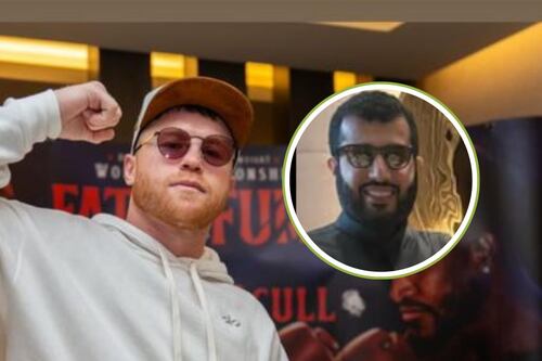 Canelo Álvarez intercambia golpes con jeque en su llegada Riad