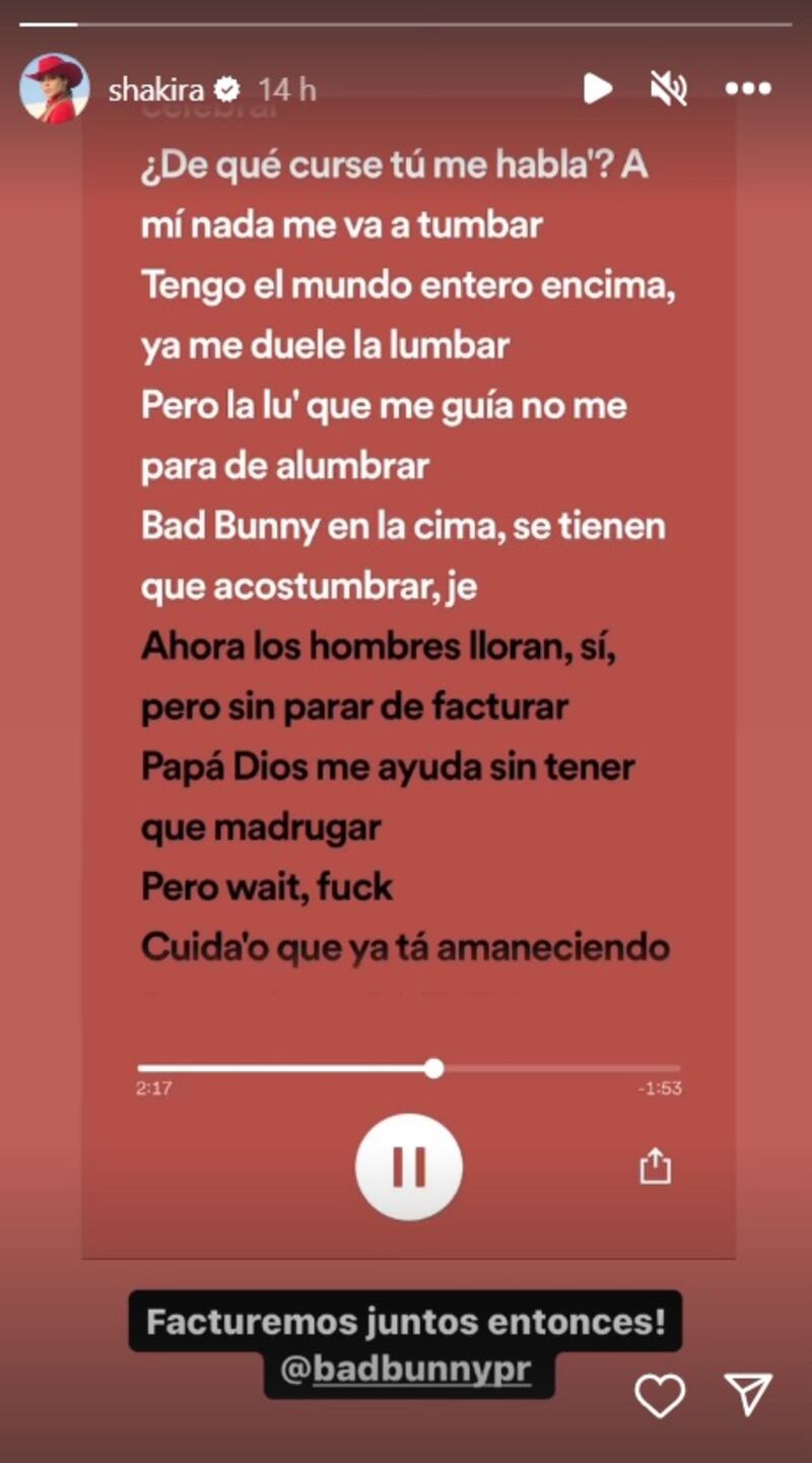 Shakira y Bad Bunny