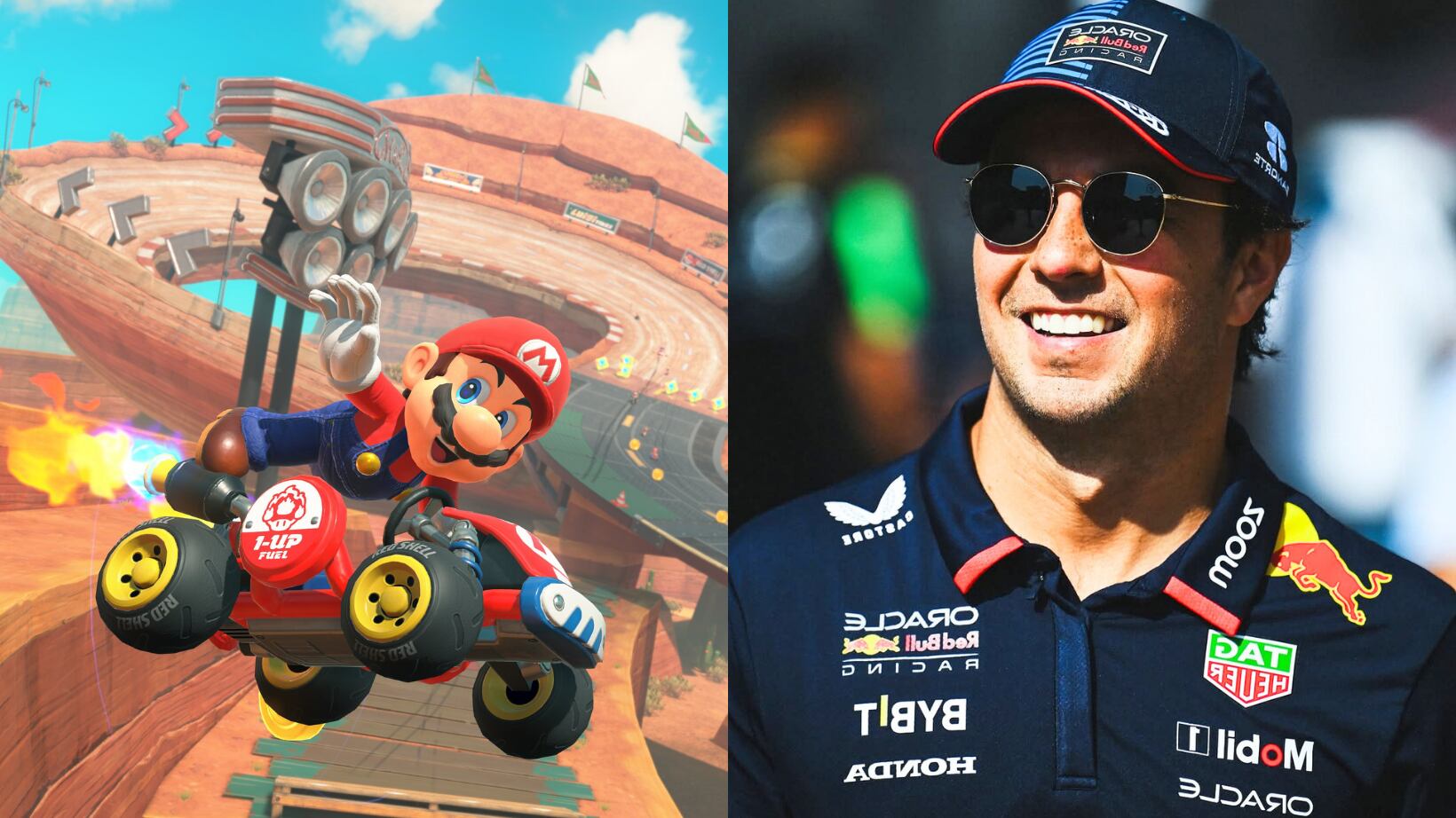 Checo Pérez lleva la pasión de la F1 a Mario Kart World.